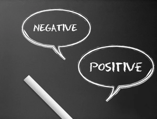 Kreidetafel - negativ, positiv — Stockfoto