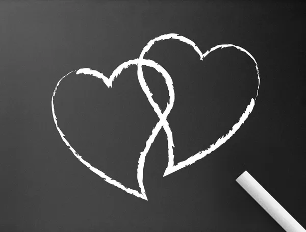 Kara tahta - hearts — Stok fotoğraf
