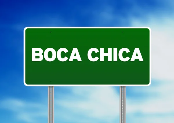 Πράσινη πινακίδα - boca chica, Δομινικανή Δημοκρατία — Φωτογραφία Αρχείου