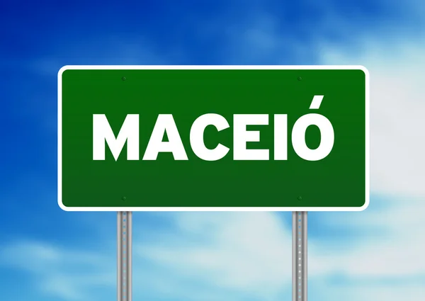 Green Road Sign - Maceio, Brazil — Stock Photo, Image