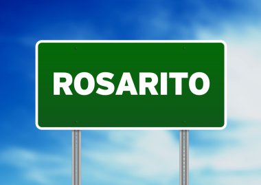 Green Road Sign - Rosarito, Mexico clipart