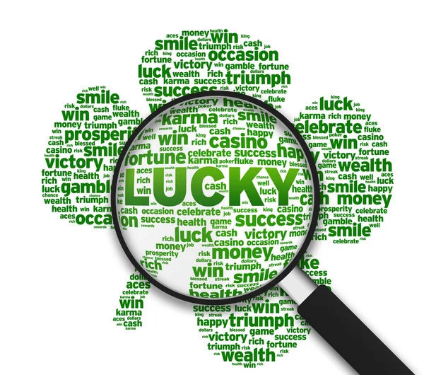 Magnifying Glass - Lucky — Stock Photo, Image