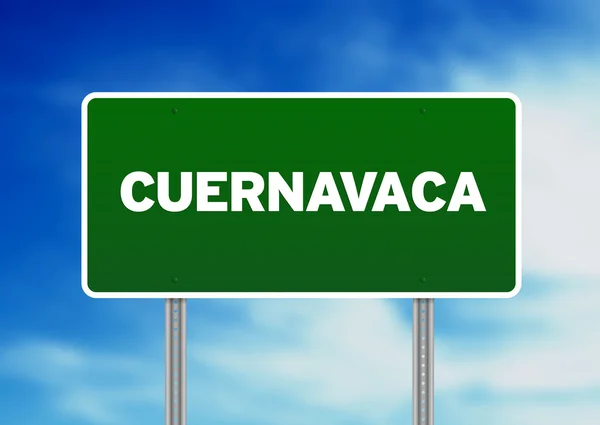 緑の道路標識 - クエルナバカ、メキシコ — ストック写真