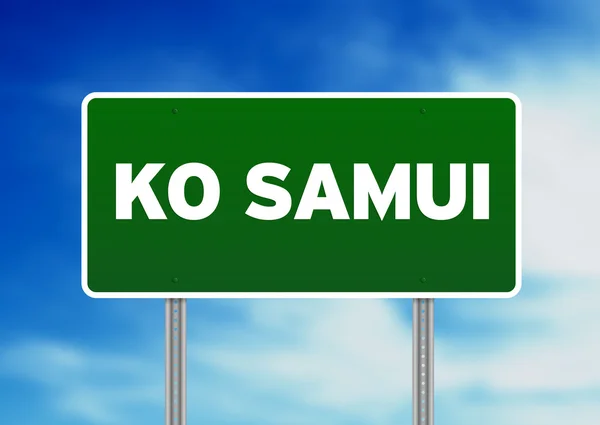 Πινακίδα πράσινης - ko samui, Ταϊλάνδη — Φωτογραφία Αρχείου