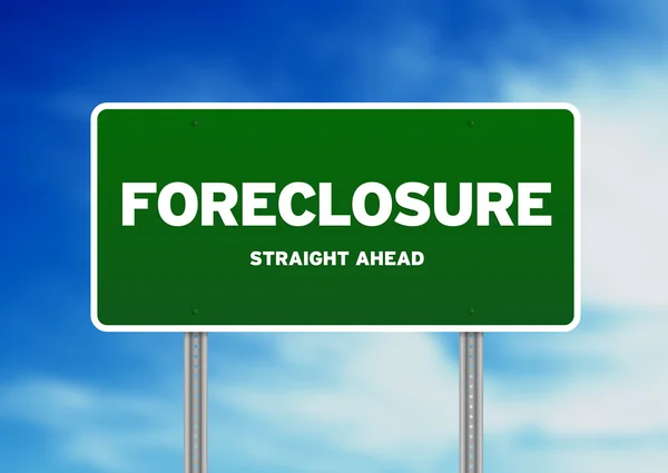 stock image Green Road Sign - Foreclosure