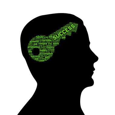 Silhouette head - Key to success clipart