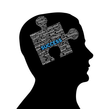 Silhouette head - Success Puzzle clipart