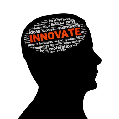 Silhouette head - Innovate clipart