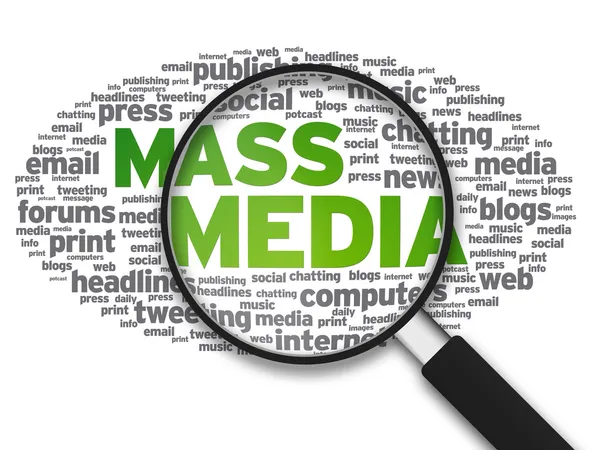 Magnifying Glass - Mass Media — Stock Photo, Image