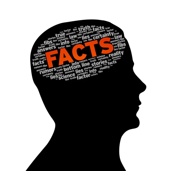 Silhouette head - Facts — Stock Photo, Image