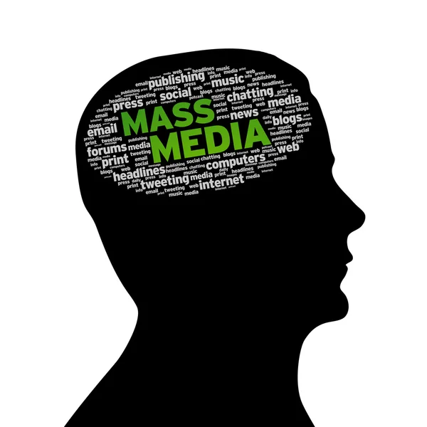 Silhouette head - Mass Media — Stock Photo, Image