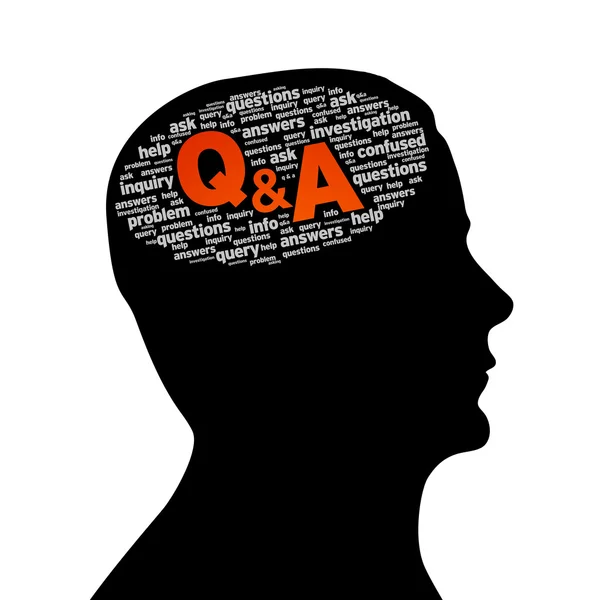 Silhouette head - Questions and Answers — Stock Photo, Image
