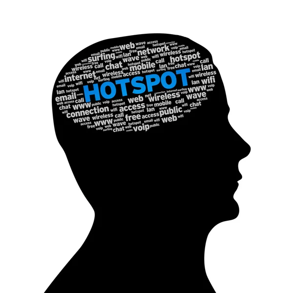 Silhouette head - Hotspot — Stock Photo, Image