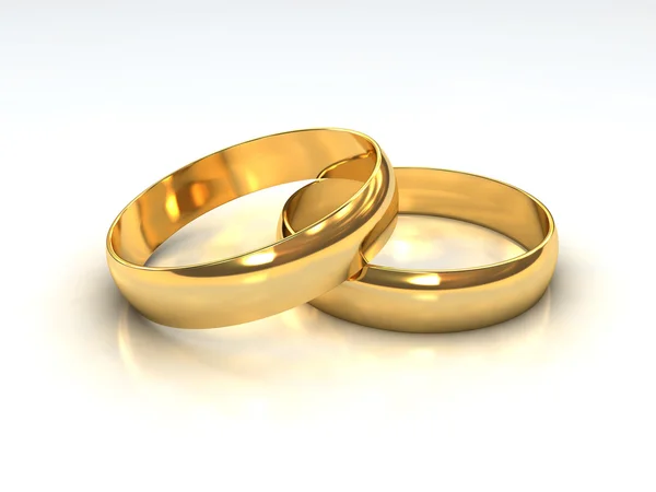 分层黄金结婚戒指 — 图库照片