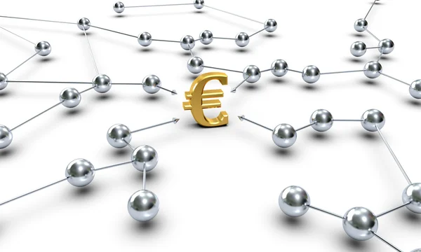 Csatlakoztatott euró szimbólum — Stock Fotó