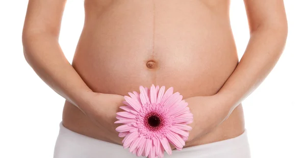 stock image Pregnant woman with flower