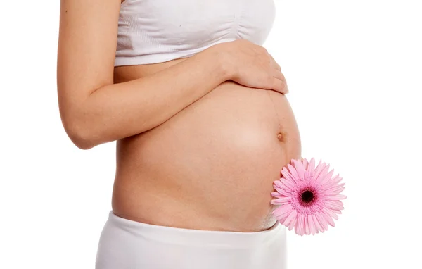 stock image Pregnant woman with flower