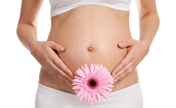 stock image Pregnant woman with flower