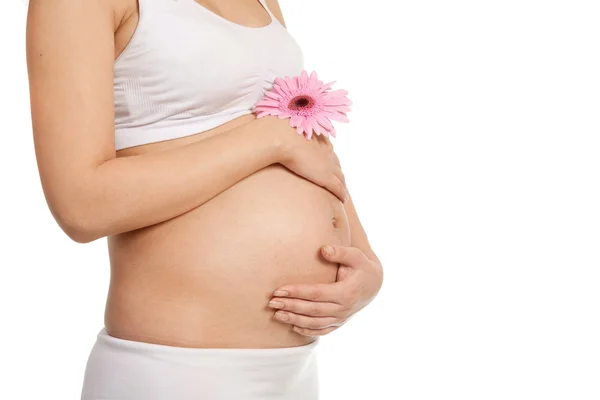 stock image Pregnant woman with flower