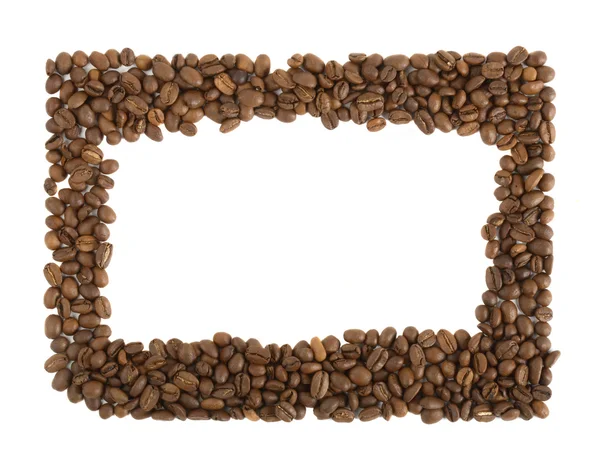 Beyaz zemin üzerine aromatik kahve çekirdekleri — Stok fotoğraf
