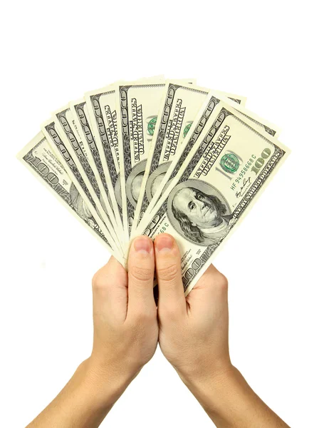 Business financiering van geld in de hand — Stockfoto