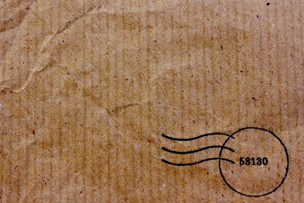 Reciclar textura bolsa marrón con sello —  Fotos de Stock