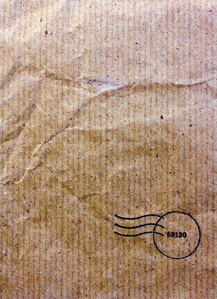 Reciclar textura saco marrom com carimbo — Fotografia de Stock