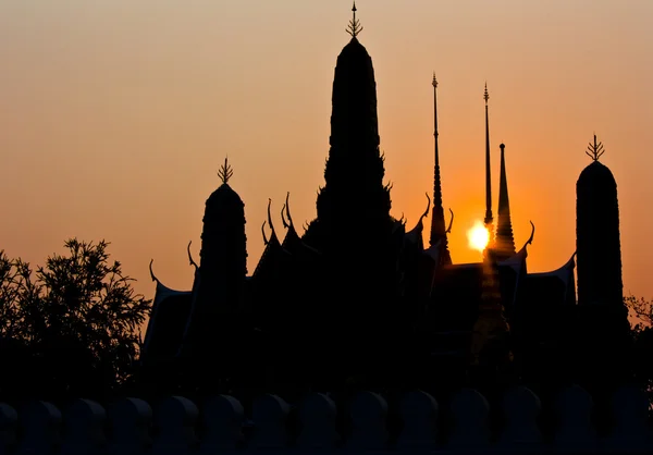 Silhueta de Wat Phra kaew — Fotografia de Stock
