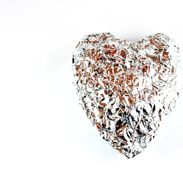 Isolate silver heart — Stock Photo, Image