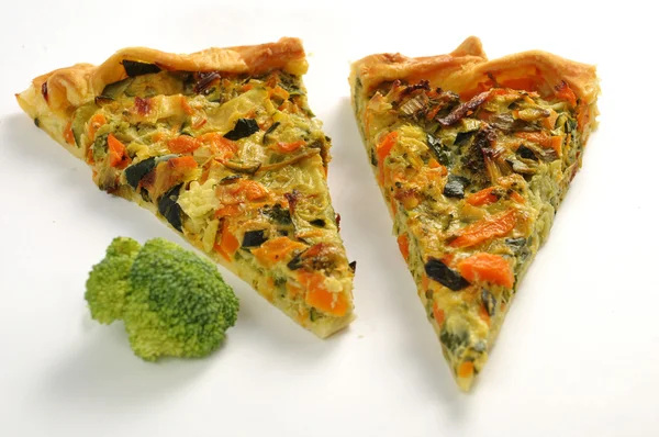 stock image Two slices of Vegetable pie