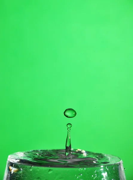 Gotas em um fundo verde — Fotografia de Stock
