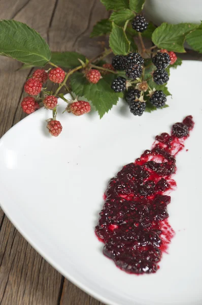 Marmellata di more blackberry jam — Stock Photo, Image