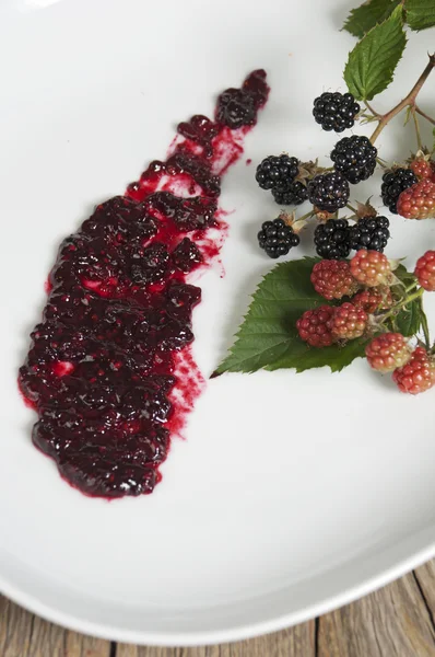 Marmellata di more blackberry jam — Stock Photo, Image
