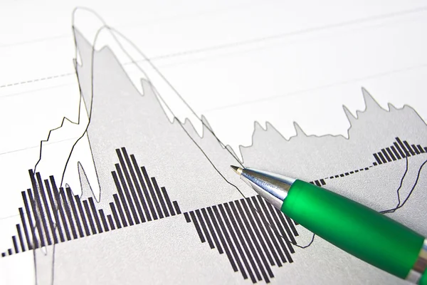 Analyse av grafer for aksjemarkedet – stockfoto