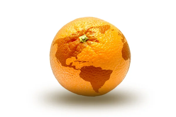 Naranja fresco con textura de mapa — Foto de Stock