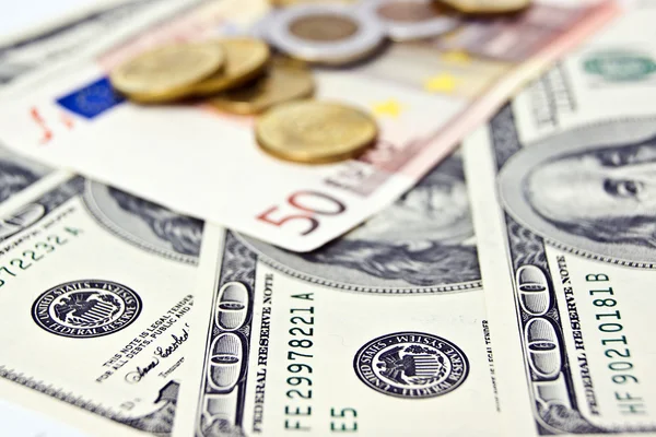 Dollars and Euro — Stock Photo, Image