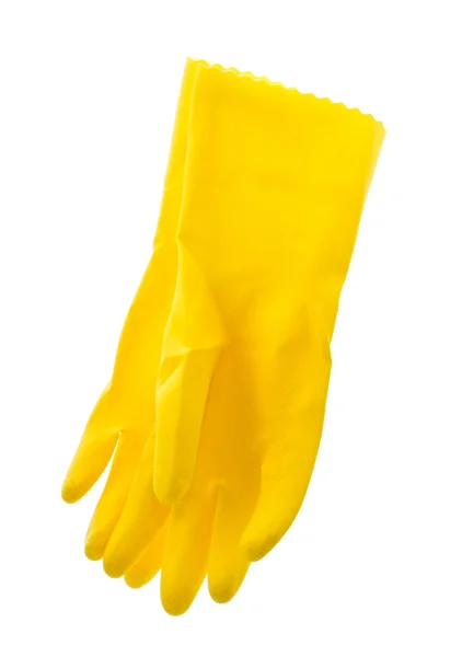 A pair of rubber gloves isolated on white. — Stock Photo, Image