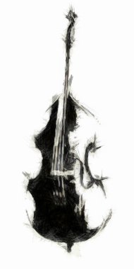 Double Bass Drawing clipart