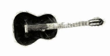 Acoustic Guitar Drawing clipart