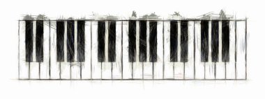 Piano Keyboard Drawing clipart