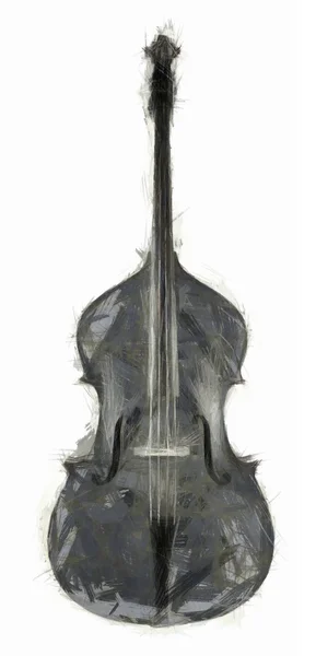 Double Bass Drawing — Stock Photo, Image