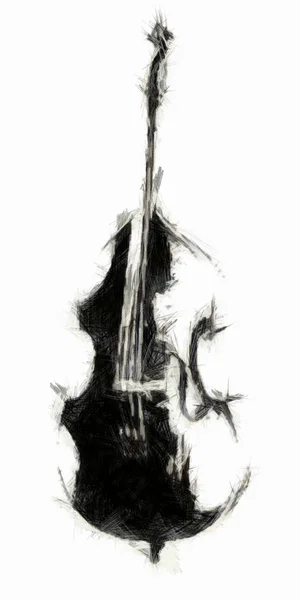 Double Bass Drawing — Stock Photo, Image