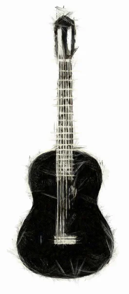 Dibujo de guitarra acústica — Foto de Stock