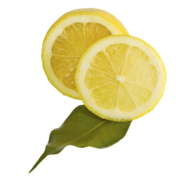 Lemon with leaf — Stock Photo, Image