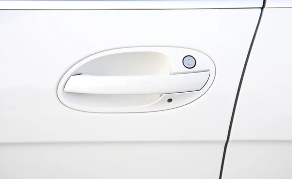 stock image White door of a car with handle