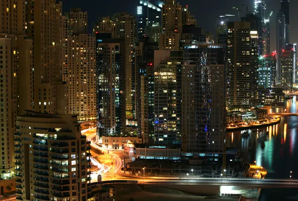 Πόλη τη νύχτα, Ντουμπάι — Φωτογραφία Αρχείου