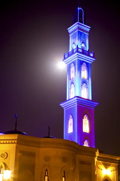 Mosque with blue light in the night time — Stock Photo, Image