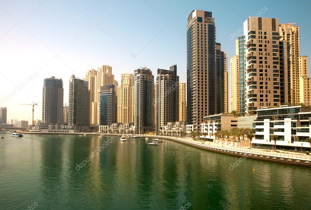 Town scape at summer. Dubai Marina.