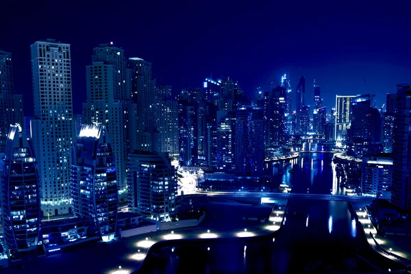 Stad in de nacht, dubai — Stok fotoğraf
