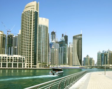 Town scape at summer. Panoramic scene, Dubai. clipart